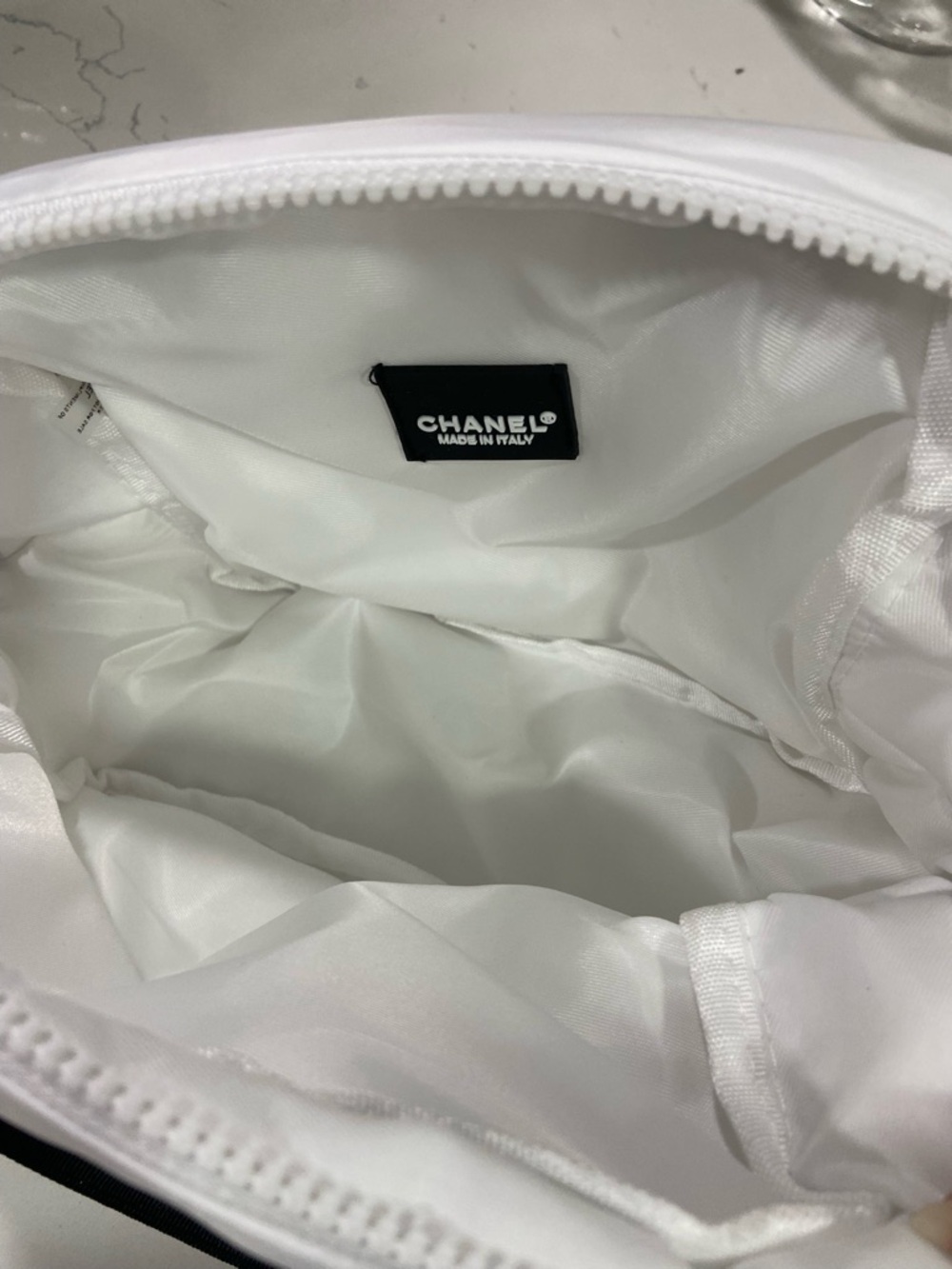NWOT Chanel White Nylon Cosmetic Bag - Picture 6 of 8